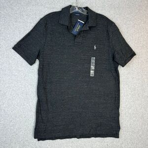 Polo Ralph Lauren Men's Heather Black Custom Slim Fit Mesh Polo Shirt, S, NWT